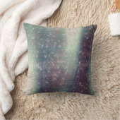 モノクロピンクティール（緑がかった色）メタリックスパークリーシークイン クッション (ブランケット)