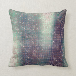 モノクロピンクティール（緑がかった色）メタリックスパークリーシークイン クッション