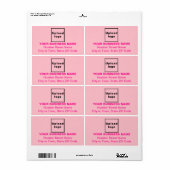 モノクロピンクビジネス出荷ラベル ラベル (フルシート)