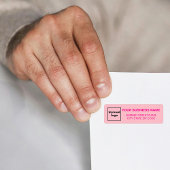 モノクロピンクビジネス差出人住所ラベル ラベル