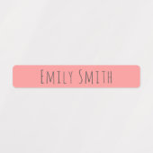 モノクロピーチピンクの防水名ラベル ラベル (デザイン1)