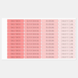 モノクロピーチピンクの防水名ラベル ラベル