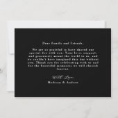 モノクロフォトウェディング 結婚式のバウ サンキューカード (裏面)