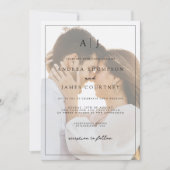 モノクロフォトオーバーレイ結婚ズ 招待状 (正面)