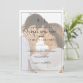 モノクロフォトオーバーレイ結婚ズ 招待状 (スタンド正面)