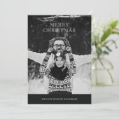 モノクロフォトメリークリスマスグリーティングカード シーズンカード (スタンド正面)