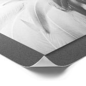 モノクロフラミンゴ羽毛印刷可能アート ポスター (角)