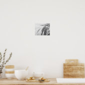 モノクロフラミンゴ羽毛印刷可能アート ポスター (キッチン)