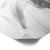 モノクロフラミンゴ羽毛印刷可能アート ポスター (角)