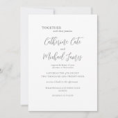 モノクロフラワーのエレガントな結婚式 招待状 (正面)