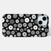 モノクロフラワーの繰り返しパターン Case-Mate iPhoneケース (裏面 (横))