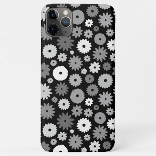 モノクロフラワーの繰り返しパターン Case-Mate iPhoneケース (裏面)