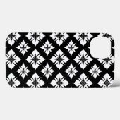 モノクロフラワーパターンの日常スマホ用ケース Case-Mate iPhoneケース (裏面 (横))