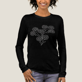 モノクロフラワーミニマリスト トライブレンドTシャツ