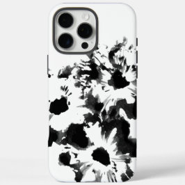 モノクロフラワーモチーフ オリジナルアート iPhone 16 PRO MAXケース