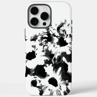 モノクロフラワーモチーフ オリジナルアート iPhone 16 PRO MAXケース