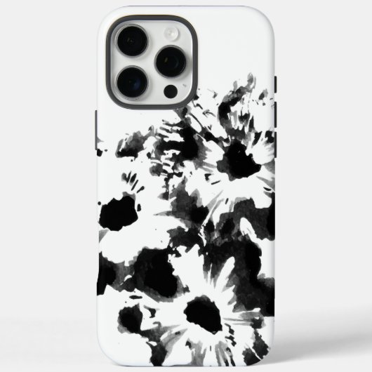 モノクロフラワーモチーフ オリジナルアート Case-Mate iPhoneケース (裏面)