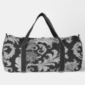 モノクロフルーアアンティークパターン ダッフルバッグ (正面)