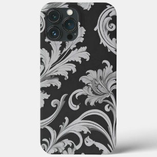 モノクロフルーアアンティークパターン iPhone 13 PRO MAXケース
