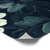 モノクロフローラエレガンス：白黒 ポスター (角)