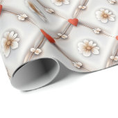 モノクロフローラグリッドラッパー ラッピングペーパー (ロールコーナー)