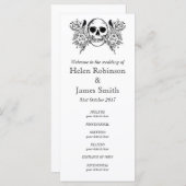 モノクロフローラスカルタトゥー結婚式プログラム プログラム (正面/裏面)