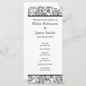 モノクロフローラタトゥー結婚式プログラム プログラム (正面/裏面)