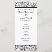 モノクロフローラタトゥー結婚式プログラム プログラム (正面)