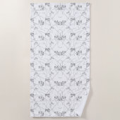 モノクロフローラビーチタオル ビーチタオル (正面)