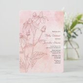 モノクロフローラベビーシャワー 招待状 (スタンド正面)