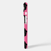 モノクロフローラポップ・アートのピンクフォンケース Case-Mate iPhoneケース (裏面 / 左)