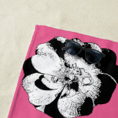 モノクロフローラリピートビーチタオル ビーチタオル (インサイチュ)