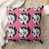 モノクロフローラリピート装飾用クッション クッション (ブランケット)