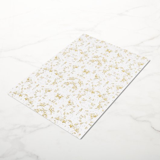 モノクロフローラルパターエレガントン – シームレスアート 箔招待状 (回転した状態)