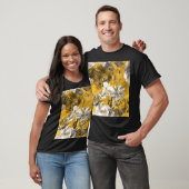 モノクロフローラ水彩ポピー模様 Tシャツ (ユニセックス)