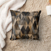 モノクロブラウン菱形テクスチャ クッション (ブランケット)