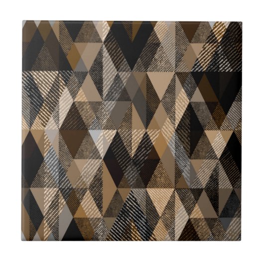 モノクロブラウン菱形テクスチャ タイル (正面)