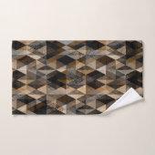 モノクロブラウン菱形テクスチャ バスタオルセット (ハンドタオル)