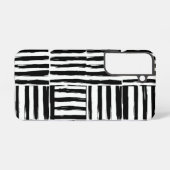 モノクロブラシストロークアート銀河系S22ケース SAMSUNG GALAXYケース (裏面横)