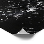 モノクロブラック&ホワイトにストーミークリフ月明かり ポスター (角)