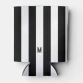 モノクロブラック&ホワイトカバナストライプモノグラム 缶クーラー (正面)