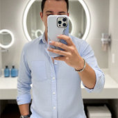 モノクロブルーの大人のカラーブロック 名前入れカスタムデザイン Case-Mate iPhoneケース