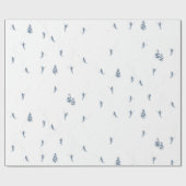 モノクロブルーアルパインスキーヤースキークリスマス ラッピングペーパー (フラット)