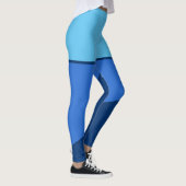 モノクロブルーシェードストライプカラーブロック レギンス (右)