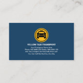 モノクロブルーシティスカイラインシルエットタクシー 名刺 (裏面)