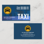 モノクロブルーシティスカイラインシルエットタクシー 名刺 (正面/裏面)