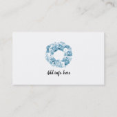 モノクロブルーフローラリース名刺 名刺 (裏面)