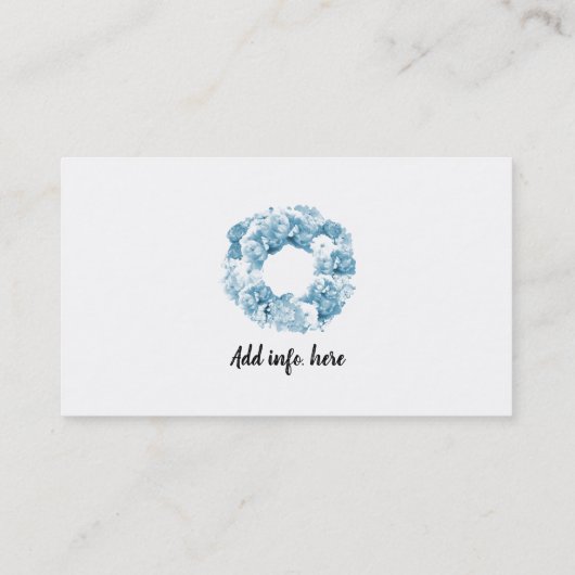 モノクロブルーフローラリース名刺 名刺 (裏面)