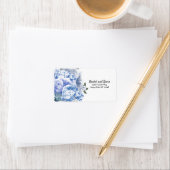 モノクロブルーフローラ住所 シール (インサイチュ)