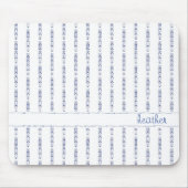 モノクロブルー抽象芸術パターン名前をカスタムする マウスパッド (正面)